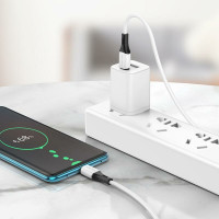 Кабель BOROFONE BX79 Type-C to Type-C 3A,60W, 1m, silicone, silicone connectors, White (Колір Белый) - фото № 3