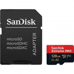 microSDXC (UHS-1 U3) SanDisk Extreme Pro A2 128Gb class 10 V30 (R170MB/s,W90MB/s) (adapter SD)