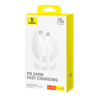Кабель Baseus Superior 2 USB4 Full-Function Fast Charging Cable USB-C to USB-C 240W 5.9ft Moon White (Колір Moon-White) - фото № 2