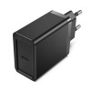 Зарядный пристрій Vention 1-портовое настенное зарядное устройство USB-C (20 Вт) с вилкой европейского стандарта, черный (FADB0-EU)