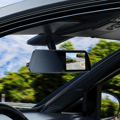 Відеореєстратор HOCO DV4 4.5-inch rearview mirror driving recorder(dual-channel) Black - зображення 8