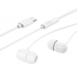 Навушники BOROFONE BM77 Type-C Delicious universal digital earphones with microphone White
