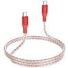 Кабель BOROFONE BX96 Ice Crystal, 60 Вт, силиконовый кабель для зарядки и передачи данных от Type-C до Type-C, красный (BX96CCR) - изображение 3