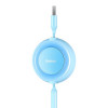 Кабель Baseus Bright Mirror 2 Series Retractable 3-in-1 Fast Charging  Data Cable USB to M+L+C 3.5A 1.1m Sky Blue - № 7