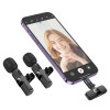 Бездротова мікрофонна система BOROFONE BFK15 Dual-mic lavalier wireless digital microphone (iP/Type-C) Black (7073)- № 5