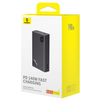 Зовнішній акумулятор Baseus Adaman  Digital Display Fast Charge Power Bank 24000mAh 140W Cluster Black (Цвет Cluster Black) - фото № 2