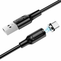 Кабель BOROFONE BX41 USB to Type-C 2.4A, 1m, PVC, PVC connectors, magnetic, Black (Цвет 7073) - фото № 3