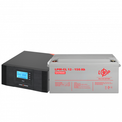 Комплект резервного живлення LP (LogicPower) ДБЖ + гелева батарея (UPS B1500 + АКБ GL 1800W) - зображення 1