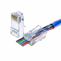 Конектор наскрізний RJ45 Cat.5E (100 шт) (Колір прозорий) - фото № 2