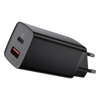 Мережевий зарядний пристрій Baseus GaN2 Lite 2 порти, USB + Type-C 65W Чорний (CCGAN2L-B01) (Колір Черный), Атикул LP20416 |  купить на VILKI.NET - фото № 1