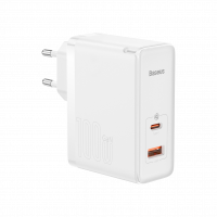 Мережевий зарядний пристрій Baseus GaN5 Pro 2 порта, USB + Type-C 100W Белый (CCGP090202) , Атикул LP20419 |  купить на VILKI.NET - фото № 1