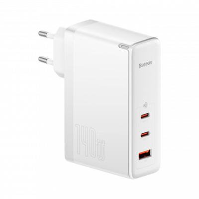 Мережевий зарядний пристрій Baseus GaN5 Pro 3 порта, USB + Type-C 140W Белый (CCGP100202) - зображення 1