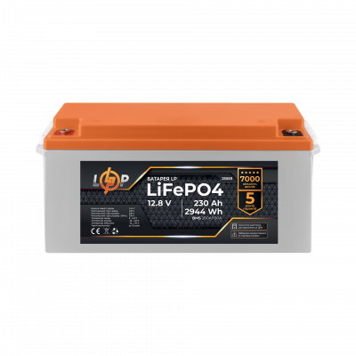 Аккумулятор LP LiFePO4 12,8V - 230 Ah (2944Wh) (BMS 200A/100А) пластик Smart BT