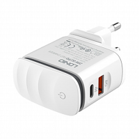 Зарядка для телефона LP 25W (Type-C+USB) QC3.0 PD + кабель (Type-C to Type-C) 25WCH  - фото № 2