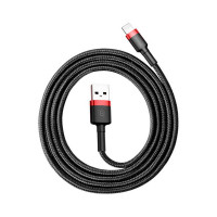 Кабель Baseus Cafule USB 2.0 to Lightning 1.5A 2M Черный/Красный (CALKLF-C19)  - фото № 2