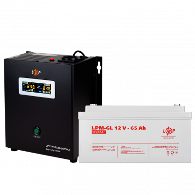 Комплект резервного живлення для котла LP (LogicPower) ДБЖ + гелева батарея (UPS W500VA + АКБ GL 780W) - изображение 1
