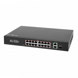 Комутатор мережевий POE GV-010-D-16+2 PG+1 SFP