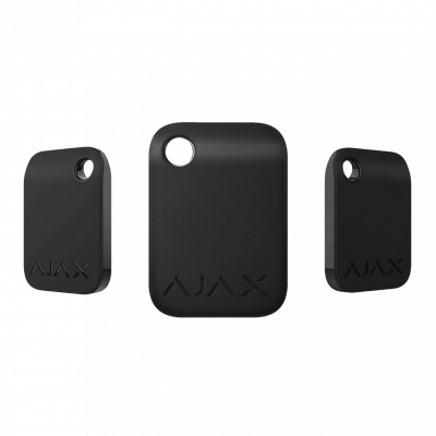 Защищенный бесконтактный брелок для клавиатуры AJAX Tag - 3 шт. (black)