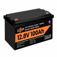 Акумулятор LP LiFePO4 12V (12,8V) - 100 Ah (1280Wh) (Smart BMS 100А) з BT пластик  - фото № 3