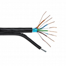 Кабель екранований для зовнішньої прокладки LP CCA Cat.5e FTP 4x2x0.51мм с тросом 7х0.4