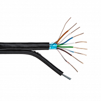 Кабель екранований для зовнішньої прокладки LP CCA Cat.5e FTP 4x2x0.51мм с тросом 7х0.4 , Атикул LP8944 |  купить на VILKI.NET - фото № 1