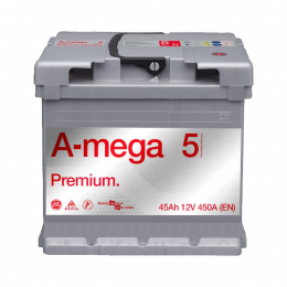 Акумулятор авто Мегатекс A-mega Premium (M5) 6СТ-45-А3 (лев) ТХП 450