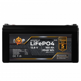 Акумулятор LP LiFePO4 12,8V - 160 Ah (2048Wh) (BMS 80A/40А) пластик для ДБЖ