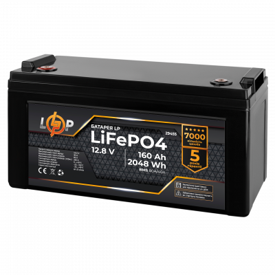 Акумулятор LP LiFePO4 12,8V - 160 Ah (2048Wh) (BMS 80A/40А) пластик для ДБЖ