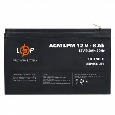 Акумулятор AGM LPM 12V - 8 Ah - изображение 3