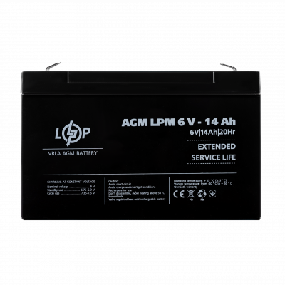 Акумулятор AGM LPM 6V - 14 Ah - изображение 1