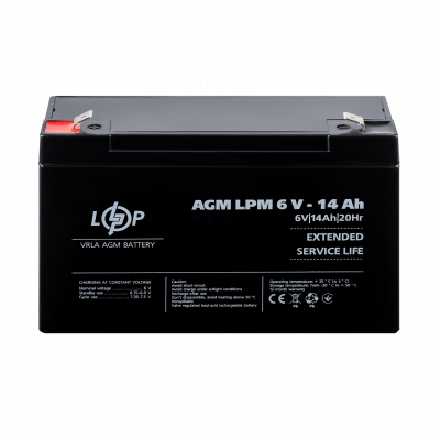 Акумулятор AGM LPM 6V - 14 Ah - изображение 2