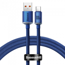 Кабель Baseus Crystal Shine USB 2.0 to Type-C 100W 1.2M Синій (CAJY000403)