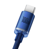 Кабель Baseus Crystal Shine USB 2.0 to Type-C 100W 1.2M Синій (CAJY000403) - изображение 2
