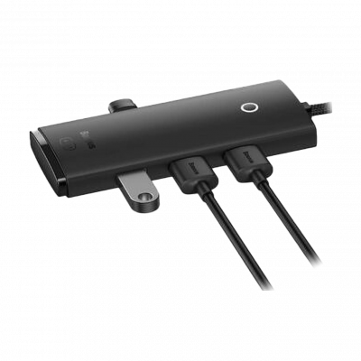 USB Hub Baseus Lite 4-in-1 Type-C to USB3.0*4 + Type-C 0.25 м Чорний - изображение 2