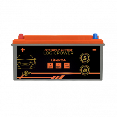 Автомобільний літієвий акумулятор LP LiFePO4 24V - 100 Ah (+ зліва) BMS 1200А - изображение 1