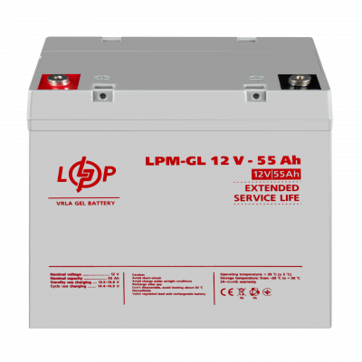 Акція.Акумулятор гелевий LPM-GL 12V - 55 Ah