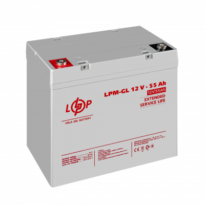 Акція.Акумулятор гелевий LPM-GL 12V - 55 Ah