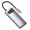 USB Hub Baseus Metal Gleam Series 4-in-1 Multifunctional Type-C Cерый (CAHUB-CY0G) - № 5