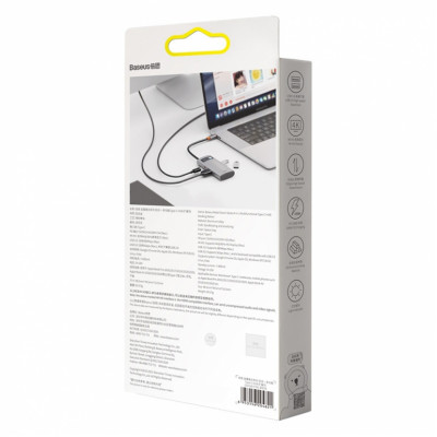 USB Hub Baseus Metal Gleam Series 4-in-1 Multifunctional Type-C Cерый (CAHUB-CY0G)