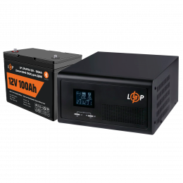 Комплект резервного живлення для котла LP (LogicPower) ДБЖ + літієва (LiFePO4) батарея (UPS 1000VA + АКБ LiFePO4 1280W)