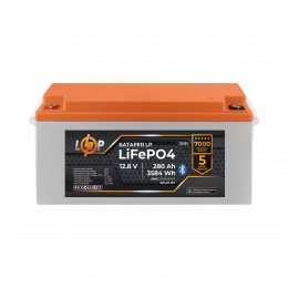 Акумулятор LP LiFePO4 12,8V - 280 Ah (3584Wh) (BMS 200A/100А) пластик Smart BT