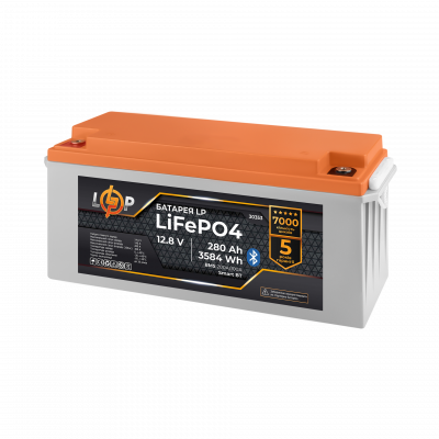 Аккумулятор LP LiFePO4 12,8V - 280 Ah (3584Wh) (BMS 200A/100А) пластик Smart BT