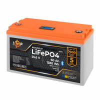 Акумулятор LP LiFePO4 25,6V - 50 Ah (1280Wh) (BMS 80A/50А) пластик LCD Smart BT  - фото № 4