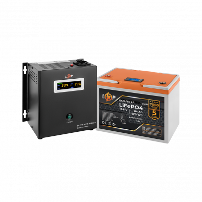 Комплект резервного живлення LP (LogicPower) ДБЖ + літієва (LiFePO4) батарея (UPS W500+ АКБ LiFePO4 820Wh) - изображение 1