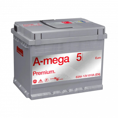 Акумулятор авто Мегатекс A-mega Premium (M5) 6СТ-63-А3 (прав) euro ТХП 610 - изображение 1