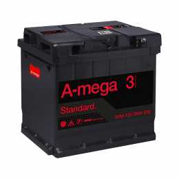 Акумулятор авто Мегатекс A-mega Standard (М3) 6СТ-50-АЗ (прав) ТХП 390