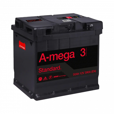 Акумулятор авто Мегатекс A-mega Standard (М3) 6СТ-50-АЗ (прав) ТХП 390 - изображение 1