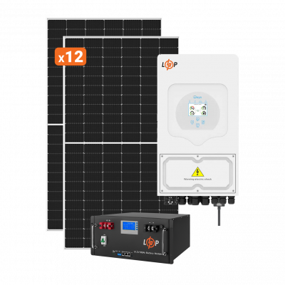 Сонячна електростанція (СЕС) Преміум Deye 6kW АКБ 6kWh LiFePO4 100 Ah