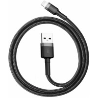 Кабель Baseus Cafule USB 2.0 to Lightning 2.4A 1M Чорний/Сірий (CALKLF-BG1)  - фото № 2