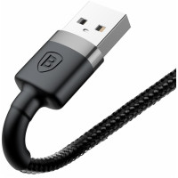 Кабель Baseus Cafule USB 2.0 to Lightning 2.4A 1M Чорний/Сірий (CALKLF-BG1)  - фото № 3